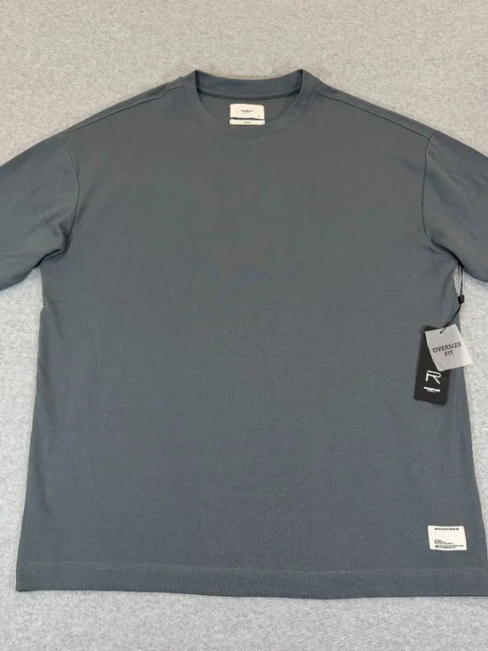 Reserved Supply Mens Oversize Fit T-Shirt Slate Blue Large Cotton Stretch NWT - Picture 2 of 12